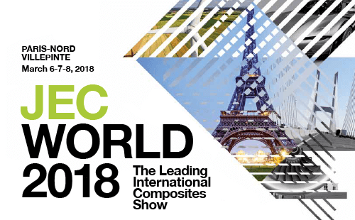 我司将于2018年3月6号到8号在法国JEC展会进行展出，届时欢迎各位莅临参观。